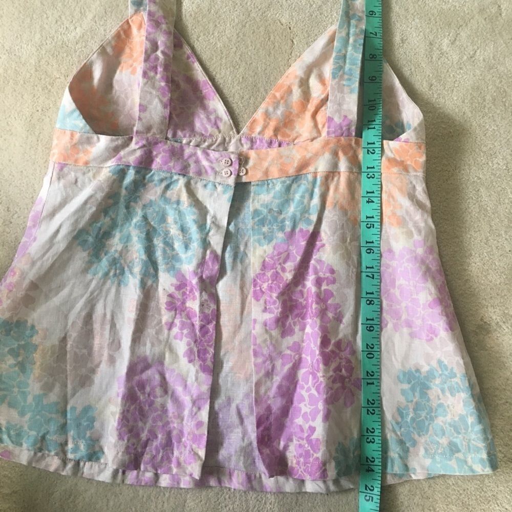 French Connection Linen Floral Open Back Tank - Picture 6 of 8